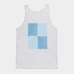 blue Monochrome Mid Century Decor - Home Decoration - Large Poster - Modern Wall Decor. Abstract, modern minimal, contemporary, Scandinavian line art print warm colors. Tank Top